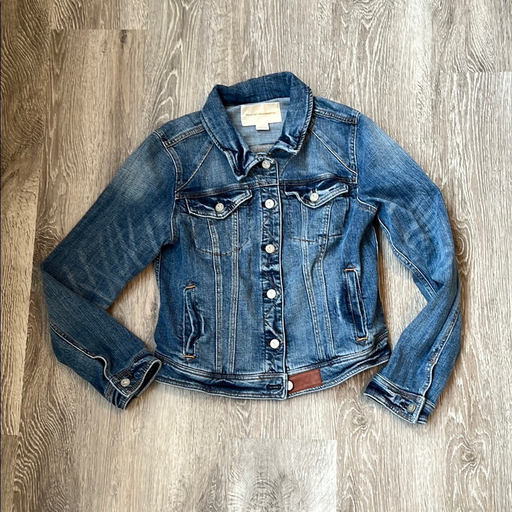 Pilcro and the Letterpress Denim Jacket with leather accents